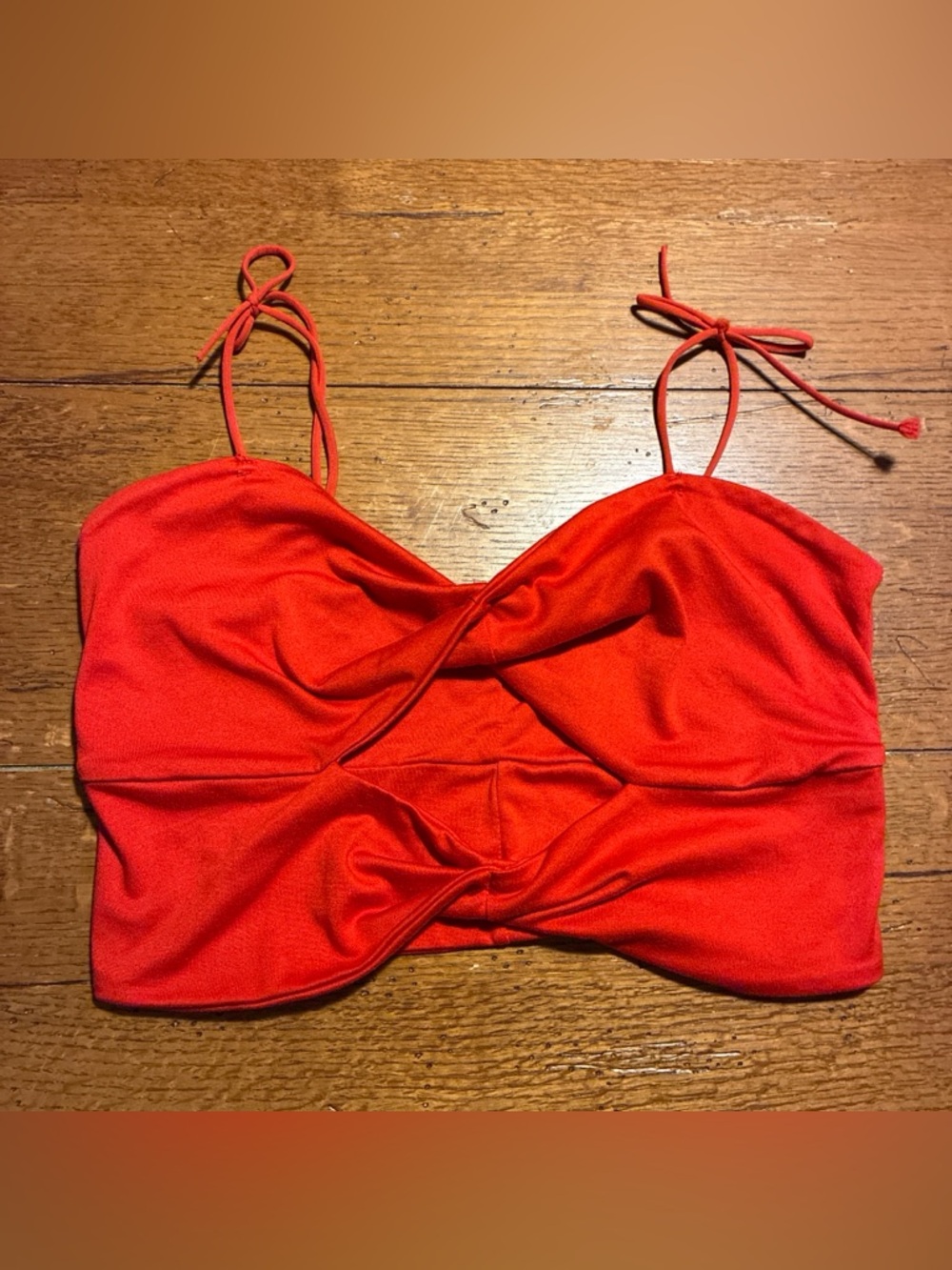 Urban Outfitters Orange crop Top with Twist Detail